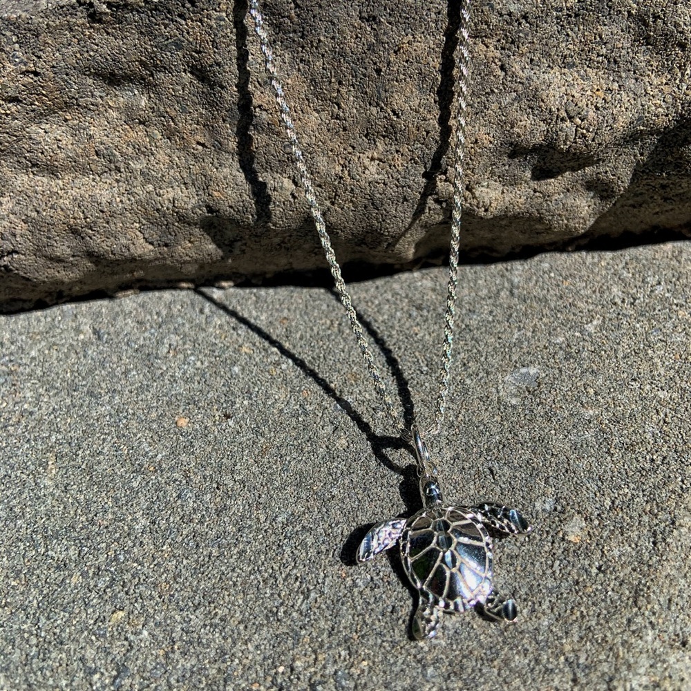 Silver Sea Turtle Necklace